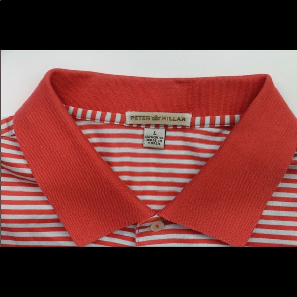Peter Millar striped salmon colored shirt - Picture 4 of 8